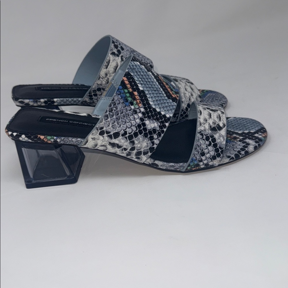 French Connection Multicolor Snake Print Heels